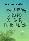 Printable Kuki Airani Māori Alphabet Black & White Educational Posters